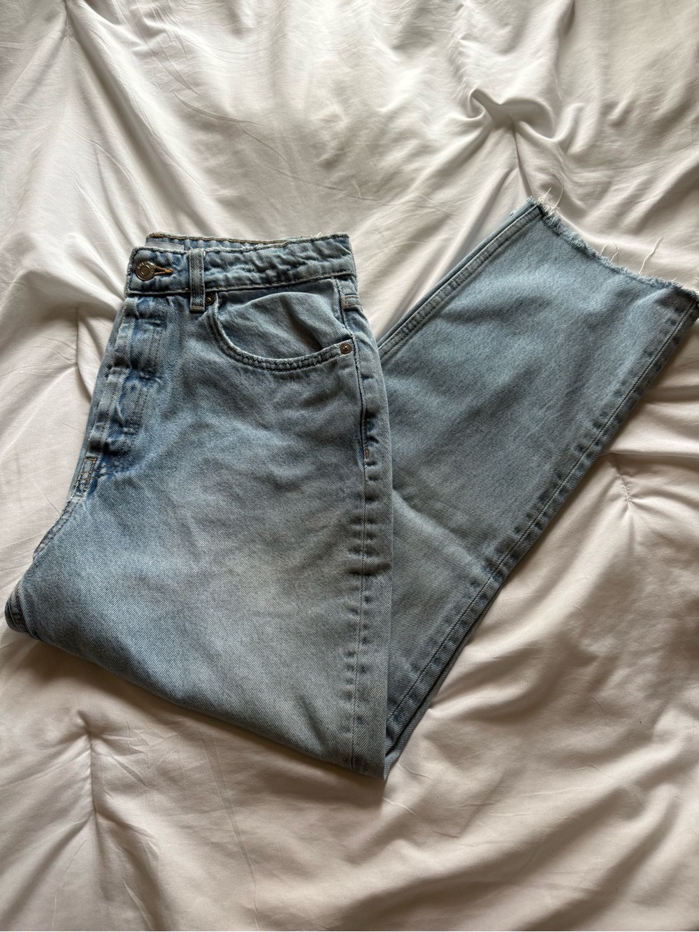 Zara Light Blue Straight Leg Jeans